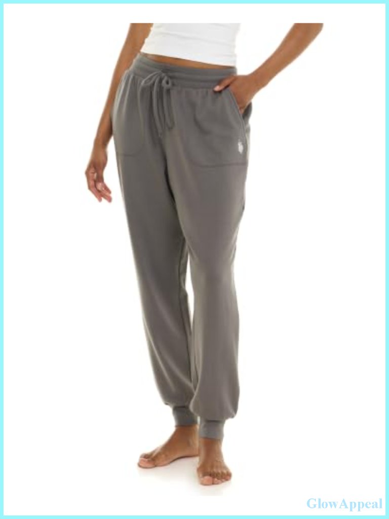 Womens Fleece-Backed Joggers With Pockets, Relaxed Fit Sweatpants